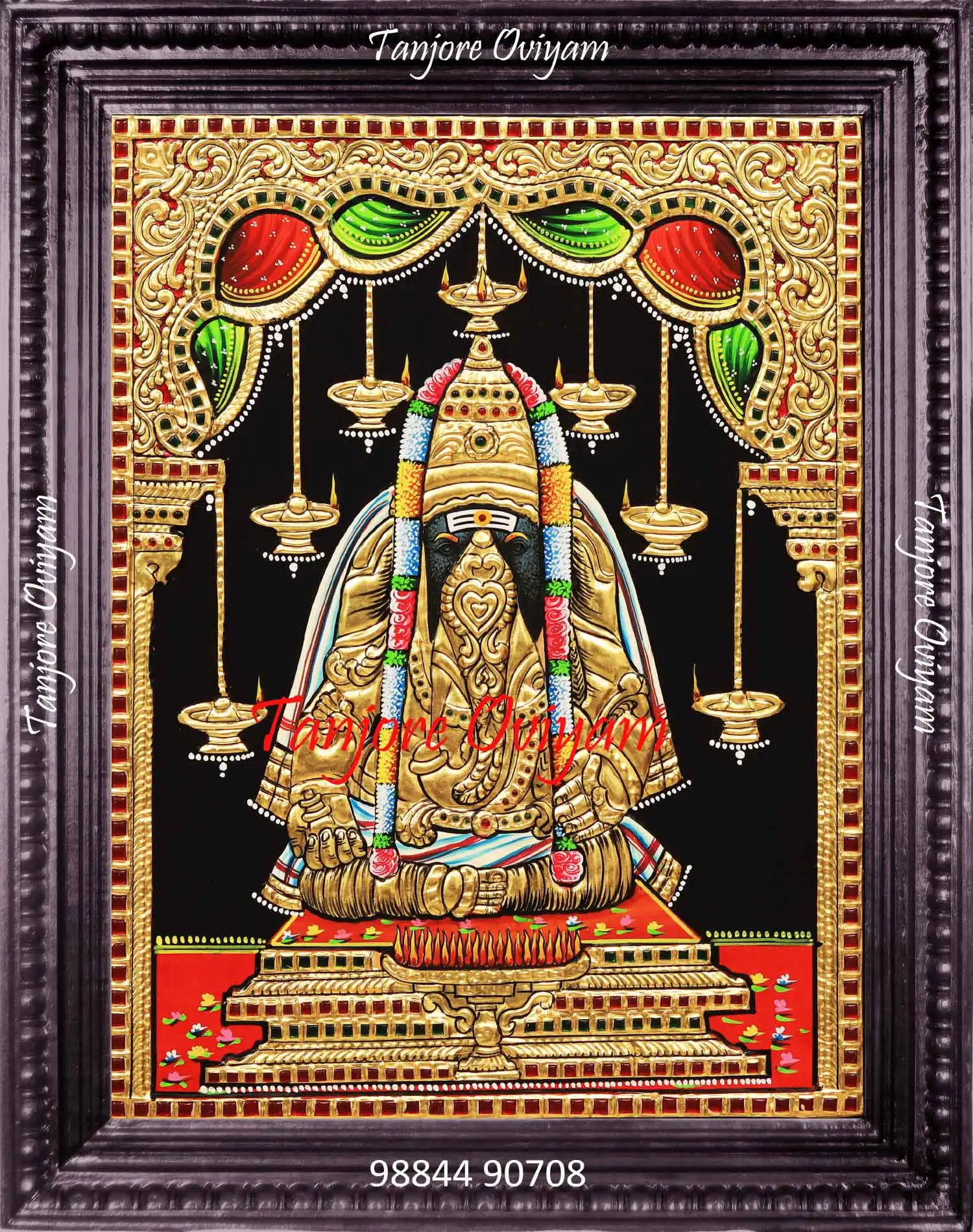 Pillayarpatti Vinayagar Tanjore Painting